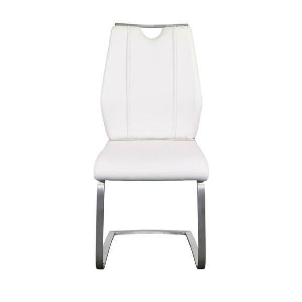 Gfancy Fixtures Faux Leather Cantilever Chairs, White, 2PK GF3105082